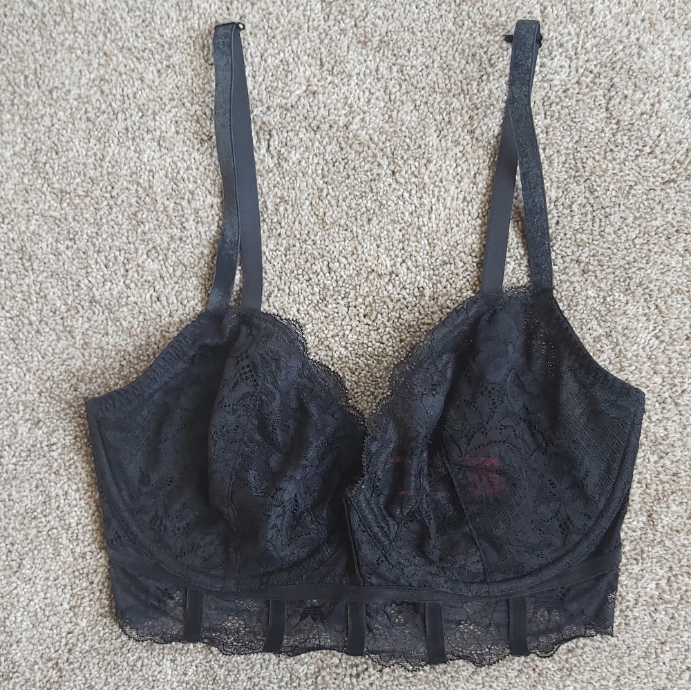 La Senza Black Floral Lace Underwire Bra